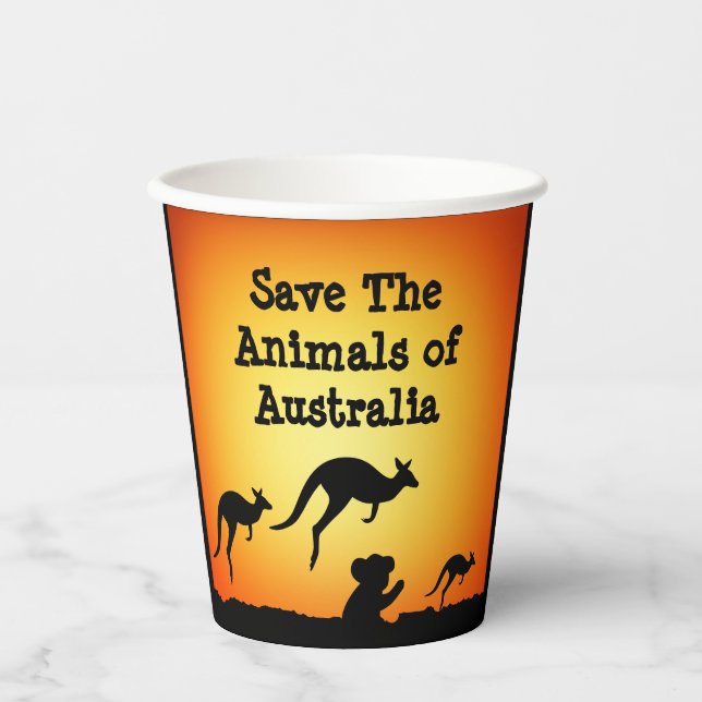 Save The Animals of Australia Paper Cups (Front)