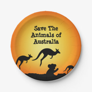 Save The Animals of Australia Paper Plate