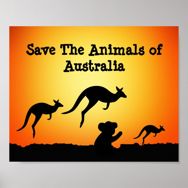 Save The Animals of Australia Poster (Front)