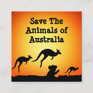 Save The Animals of Australia Square Business Card