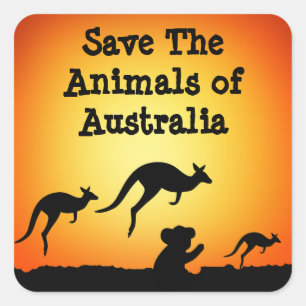 Save The Animals of Australia Square Sticker