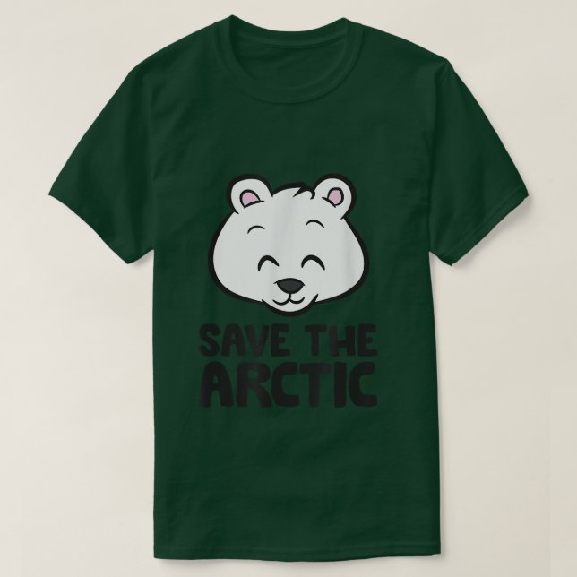 Save The Arctic Global Warming Climate Change Pola T-Shirt (Design Front)