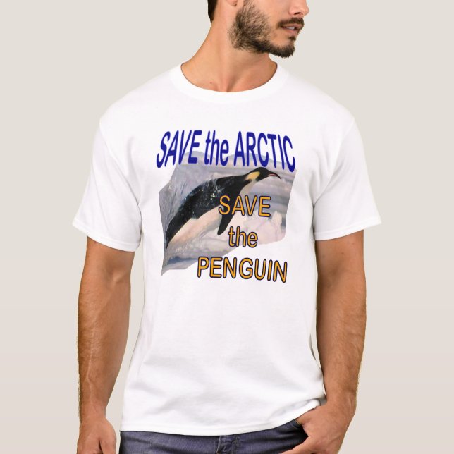 Save the Arctic Save the Penguin T-Shirt (Front)