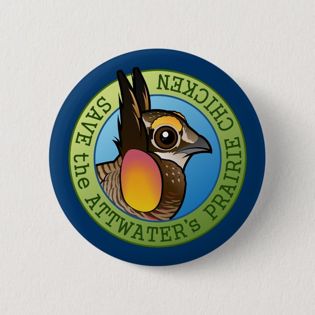 Save the Attwater's Prairie Chicken 6 Cm Round Badge (Front)