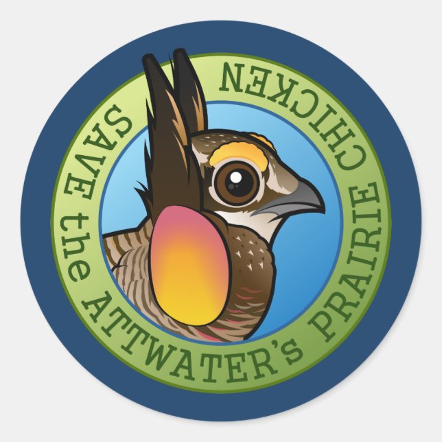 Save the Attwater's Prairie Chicken Classic Round Sticker (Front)