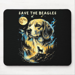 Save The Beagles Animal Vintage Dog Beagle Lovers Mouse Pad