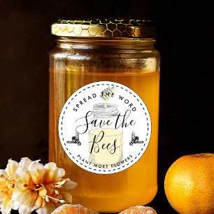 Save the bees add your own quote classic round sticker