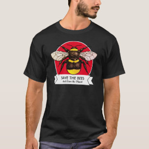Save the Bees and Save the Planet Retro Bumblebee T-Shirt