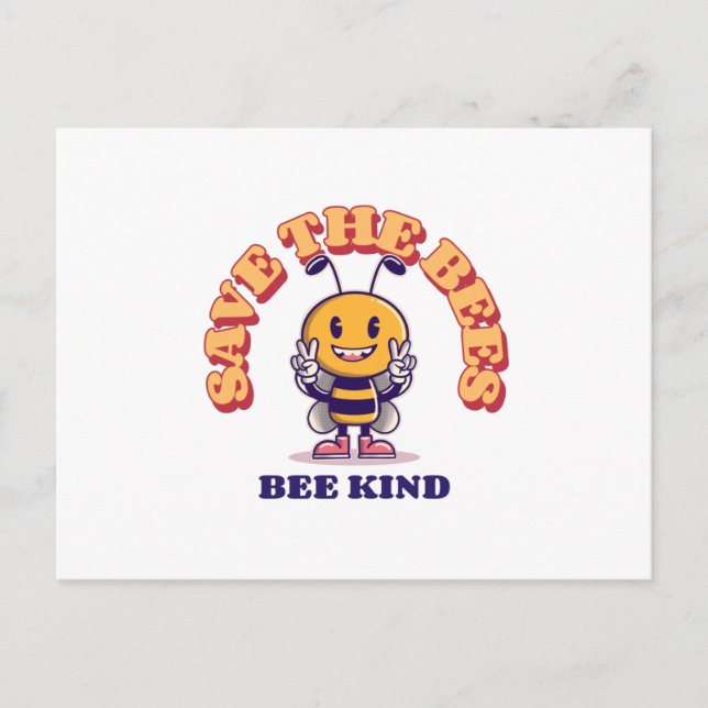 Save The Bees, Be Kind - Sweet Bee Postcard (Front)