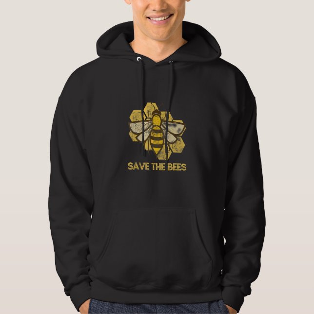 Save The Bees Bee Graphic Hoodie (Front)