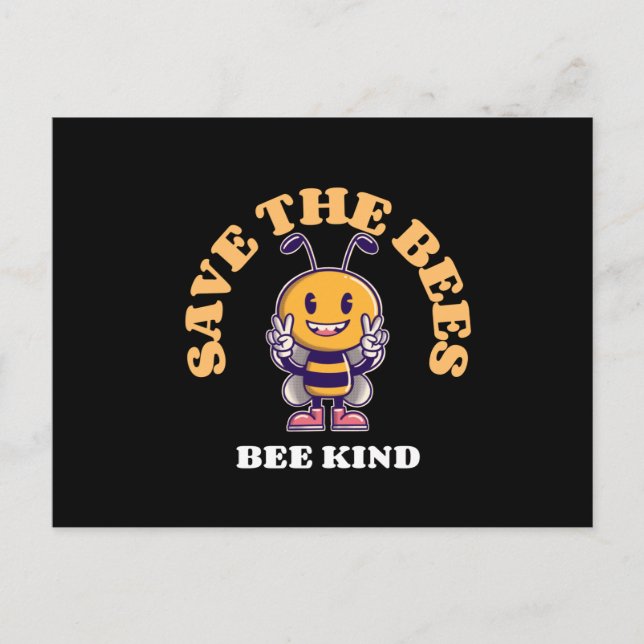 Save The Bees Bee Kind Postcard (Front)