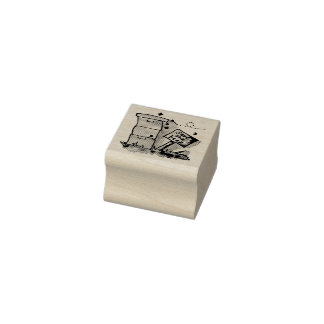 Save the Bees beehives Rubber Stamp