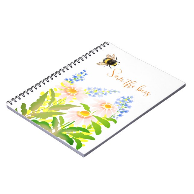 Save the bees, bumblebee notebook (Left Side)