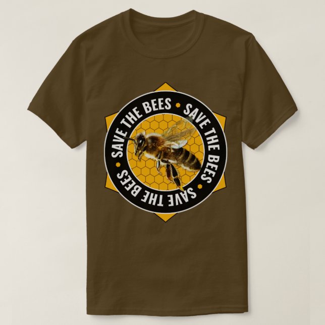Save The Bees Environment Activist T-Shirt (Design Front)