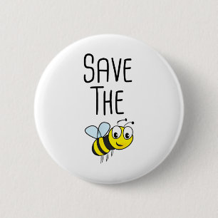 Save The Bees - Environmental Protection Bee Beeke 6 Cm Round Badge