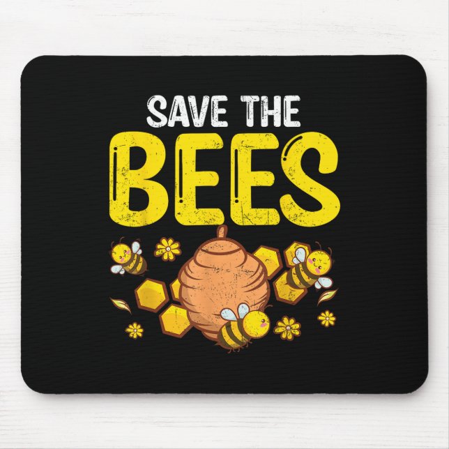 Save The Bees Environmental Protection Earth Day G Mouse Pad (Front)