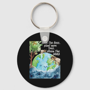Save The Bees - Environmental Protection Earth Day Key Ring