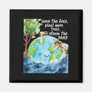 Save The Bees - Environmental Protection Earth Day Magnet