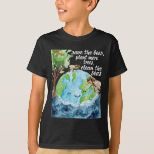 Save The Bees - Environmental Protection Earth Day T-Shirt
