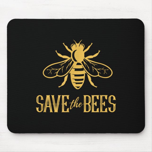 Save The Bees -Flowers Hives Earth Day Environment Mouse Pad (Front)
