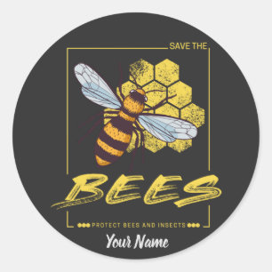 Save the Bees for Beekeeper and Apiarist Classic Round Sticker