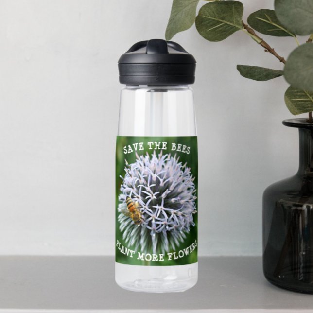 Save the Bees Globe Thistle Floral Water Bottle (In Situ Table)