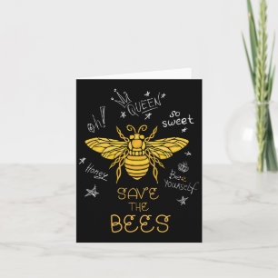 Save The Bees Graffiti Apiary Shirt Bee Beekeeper Card