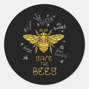 Save The Bees Graffiti Apiary Shirt Bee Beekeeper Classic Round Sticker