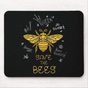 Save The Bees Graffiti Apiary Shirt Bee Beekeeper  Mouse Pad