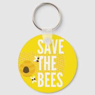 SAve The Bees HONEYCOMB Honey POT Key Ring
