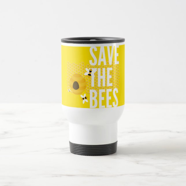 SAve The Bees HONEYCOMB Honey POT Travel Mug (Center)
