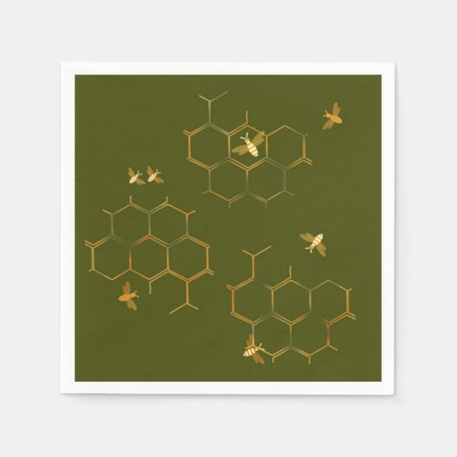 Save the Bees Honeycomb Paper Napkins (Front)