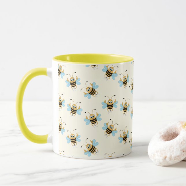 Save the Bees Inspirational Bee Honey Lover Gift  Mug (With Donut)