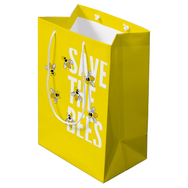 Save The Bees Medium Gift Bag (Back Angled)
