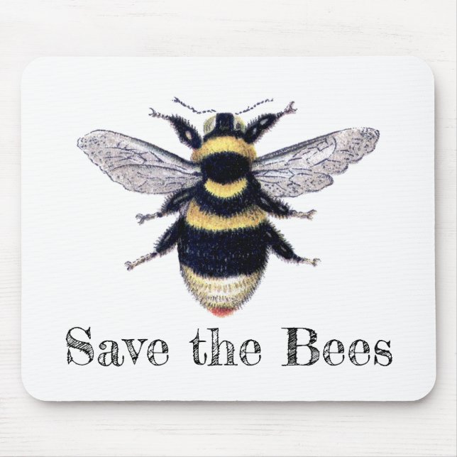 Save the Bees Mouse Pad (Front)