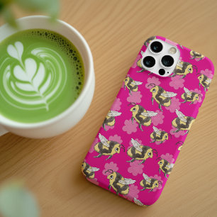 Save the bees on pink floral i phone 13 case