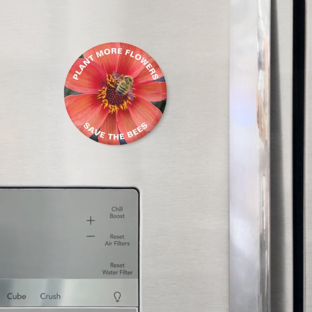 Save the Bees Orange Dahlia Floral Magnet (In Situ (Fridge))