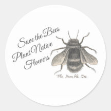 Save the bees plant native flowers sticker