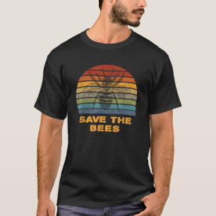 Save The Bees Retro Bumble Bee Silhouette Beekeepe T-Shirt