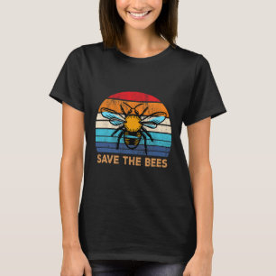 Save The Bees Retro Vintage Climate Change Earth D T-Shirt