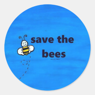 Save the bees round stickers