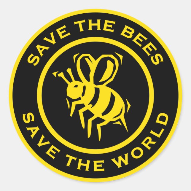 Save The Bees Save The World Classic Round Sticker (Front)