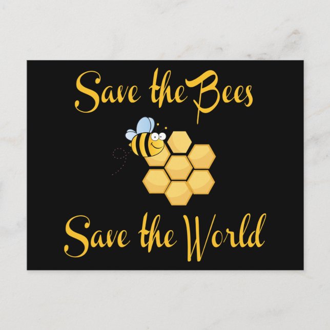 Save the Bees Save the World Postcard (Front)