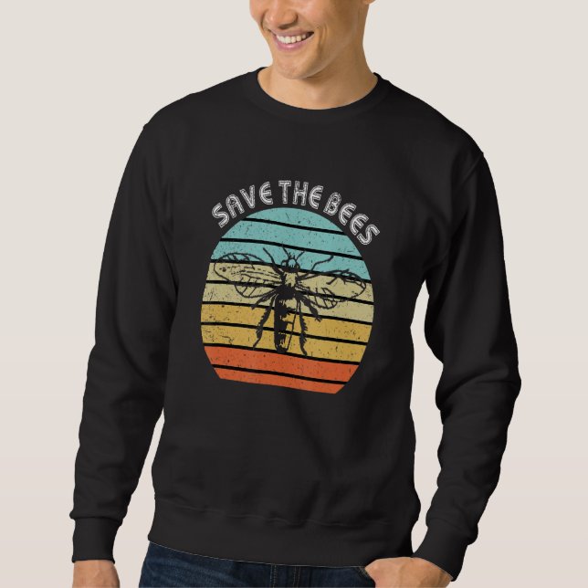 Save The Bees Shirt Retro Style Bee Climate Change (Front)