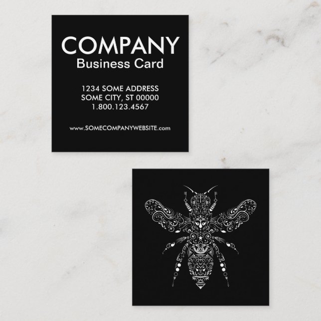 save the bees square business card (Front/Back)