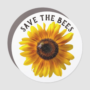 Save the Bees Sunflower Car Magnet