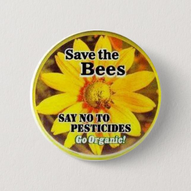 Save The BeesGo Organic 6 Cm Round Badge (Front)