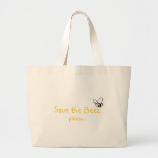 Save the Beez pleaze...Bag - Customised Large Tote Bag