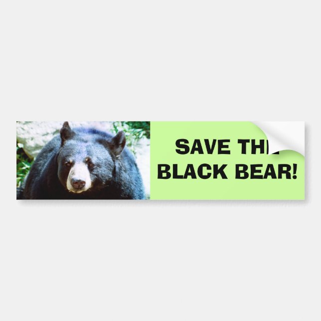Save The Black Bear Bumper Sticker (Front)