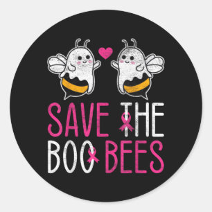 Save The Boo Bees Breast Cancer Awareness Classic Round Sticker